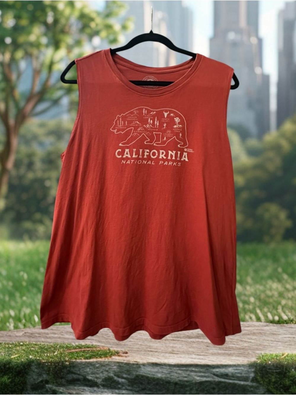 Parks Project California Theme Tank Top. Rusty Red size: XL